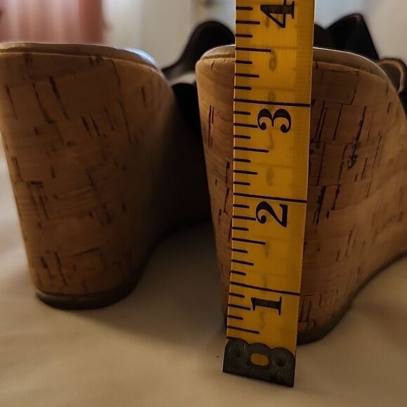 CODANI Jan Suede Upper Cork Platform Wedge in Crosta Blue Scuro Size 38 US 7.5 - Picture 4 of 8